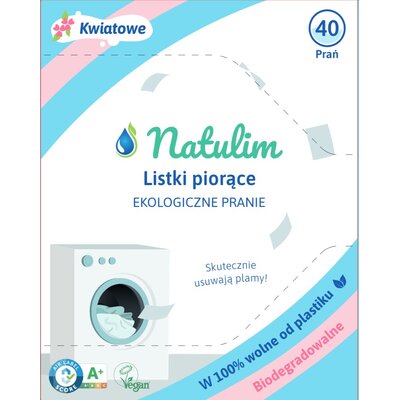 Eko listki do prania NATULIM Kwiatowy (40 sztuk)