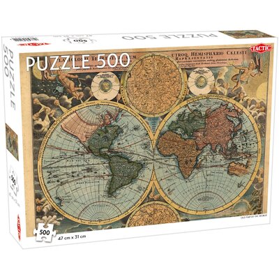 Puzzle TACTIC Lovers Old Map of the World 58292 (500 elementów)