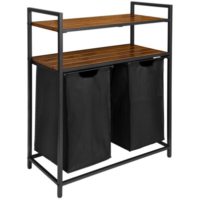 Kosz na pranie LOFTINSPIRED Mirun 80L Czarno-brązowy