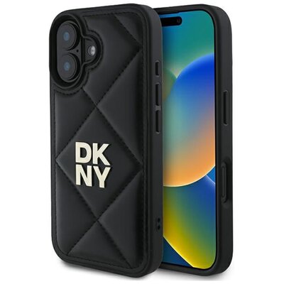Etui DKNY Quilted Stack Logo do Apple iPhone 16 Czarny