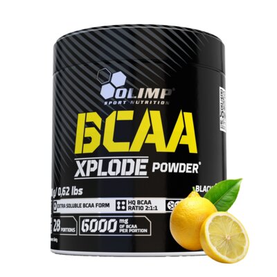 Aminokwasy BCAA OLIMP Xplode Powder Cytrynowy (280 g) + Kreatyna OLIMP Xplode Powder Pomarańczowy (500 g)