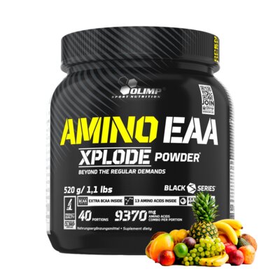 Aminokwasy EAA OLIMP Xplode Powder Owocowy (520 g) + Kreatyna OLIMP Xplode Powder Grejpfrutowy (500 g)
