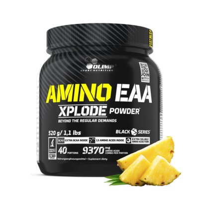 Aminokwasy EAA OLIMP Xplode Powder Ananasowy (520 g) + Kreatyna OLIMP Xplode Powder Pomarańczowy (500 g)
