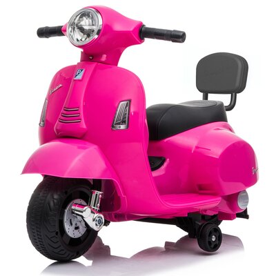 Motorek elektryczny SUN BABY Scooter Vespa z oparciem Fuksja