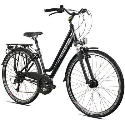 Rower trekkingowy INDIANA X-Road 3.0 D21 28 cali damski Czarno-fioletowy