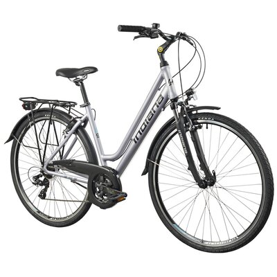 Rower trekkingowy INDIANA X-Road 1.0 D17 28 cali damski Srebrno-czarny