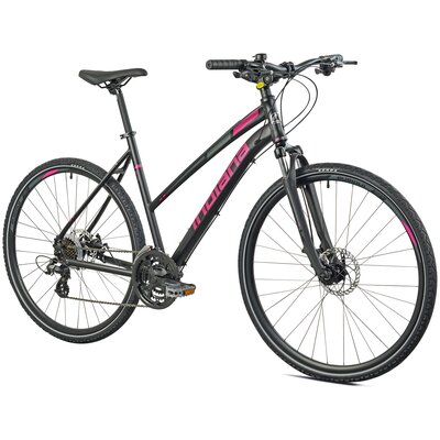 Rower crossowy INDIANA X-Cross 2.0 D21 damski Czarno-różowy