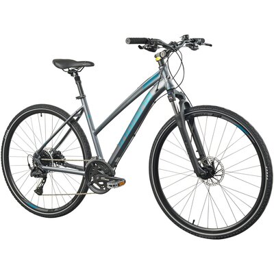 Rower crossowy INDIANA X-Cross 5.0 D17 28 cali damski Srebrno-błękitny