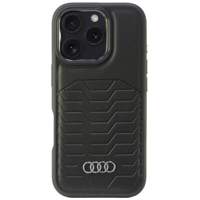 Etui AUDI Synthetic Leather MagSafe do Apple iPhone 16 Pro Czarny