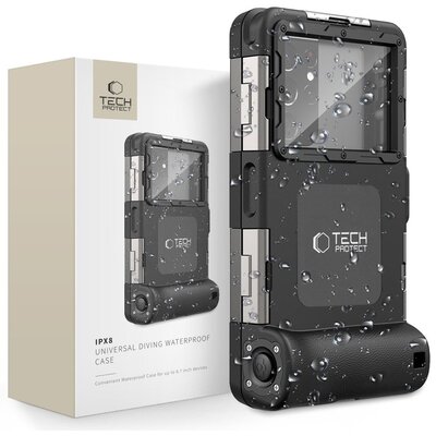Etui wodoodporne TECH-PROTECT IPX8 Universal Diving Waterproof Case Czarny