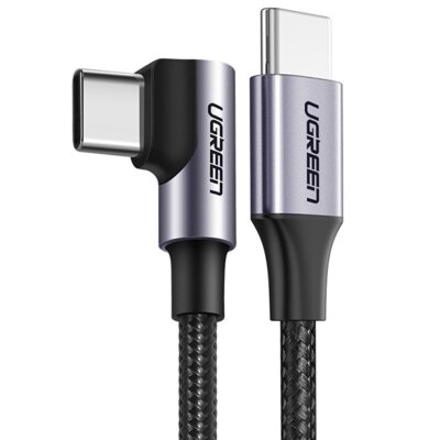 Kabel kątowy USB-C - USB-C UGREEN US255 60W 3 m Czarny
