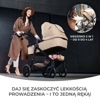 Фото - Візочок Kinder Kraft Wózek wielofunkcyjny KINDERKRAFT Newly 4w1 Mink Pro Czarny