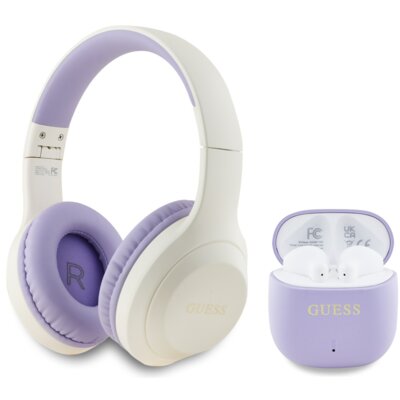 Słuchawki nauszne GUESS + Słuchawki douszne GUESS Fioletowy
