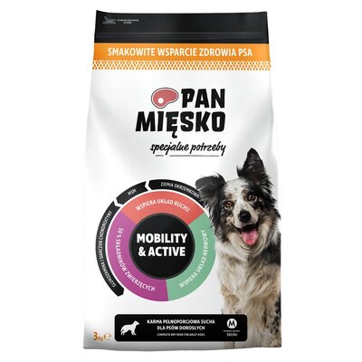 Karma dla psa PAN MIĘSKO Specjalne potrzeby Mobility & Active Chrupki M 3 kg