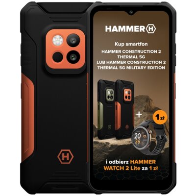 Smartfon HAMMER Construction 2 5G Thermal 8/256GB 6.58" 120Hz Czarno-pomarańczowy