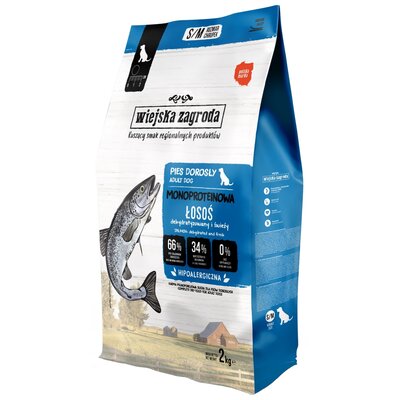 Karma dla psa WIEJSKA ZAGRODA Łosoś S/M 2 kg