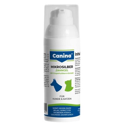 Suplement dla psa i kota CANINA Żel do zębów z mikrosrebrem 50 ml
