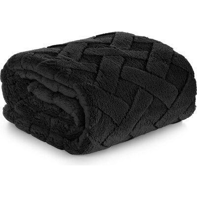 Koc EUROFIRANY D91 Caro 70 x 160 cm Czarny