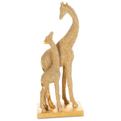 Figurka dekoracyjna EUROFIRANY Eldo Żyrafa Złoty 11 x 7 x 27 cm