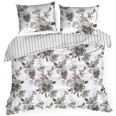 Pościel EUROFIRANY Spring 39 160 x 200 cm Biało-stalowy