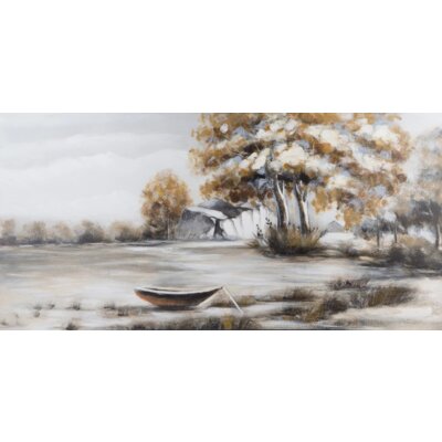 Obraz EUROFIRANY Calm 581A 120 x 60 cm Szaro-żółty