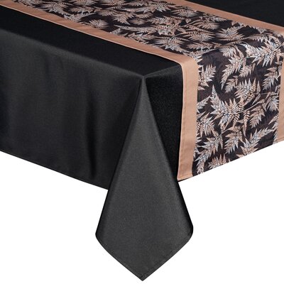 Obrus z bieżnikiem EUROFIRANY Anita 1 140 x 180 cm Czarny