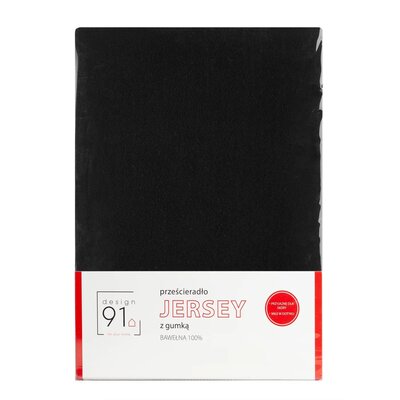 Prześcieradło EUROFIRANY Design 91 397067 Jersey 180 x 200 cm Czarny