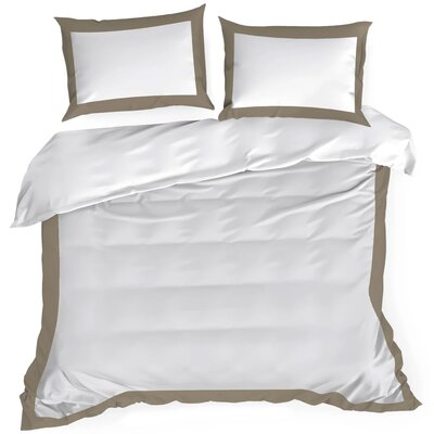 Pościel EUROFIRANY Laura 160 x 200 cm Biało-jasnobrązowy