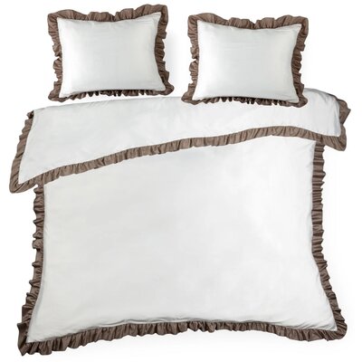 Pościel EUROFIRANY Eliza 160 x 200 cm Biało-beżowy