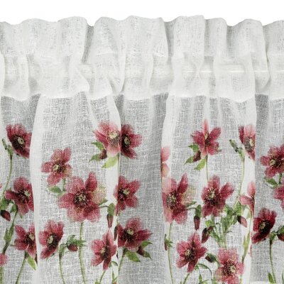 Firana gotowa EUROFIRANY Isa 150 x 30 cm Biało-bordowy