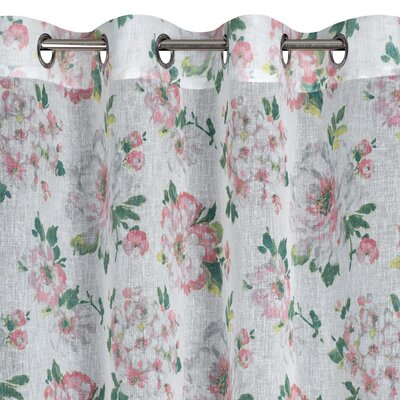 Firana gotowa EUROFIRANY Emi 401279 140 x 250 cm Biało-różowy