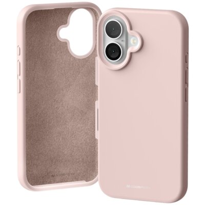 Etui MERCURY Silicone do Apple iPhone 16 Piaskowy róż