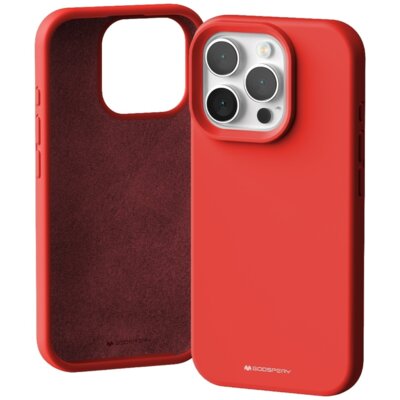 Etui MERCURY Silicone do Apple iPhone 16 Pro Czerwony