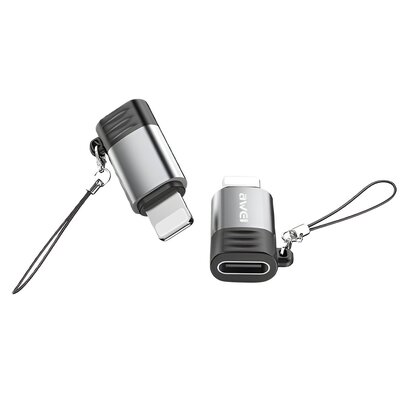 Adapter USB-Typ C - Lightning AWEI A11 Szaro-czarny