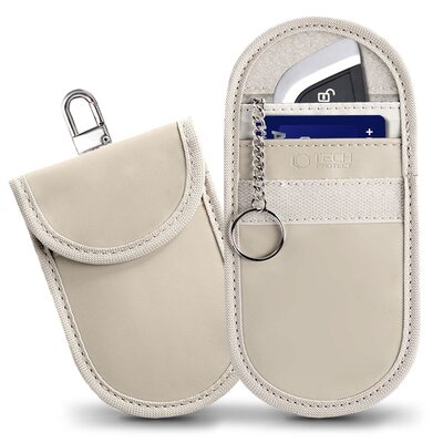 Etui z ochroną RFID na kluczyki TECH-PROTECT KLR100 Keyless RFID Signal Blocker Case Beżowy