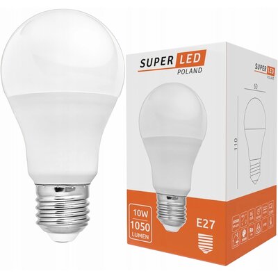 Żarówka LED SUPERLED E27 10W Biała Zimna