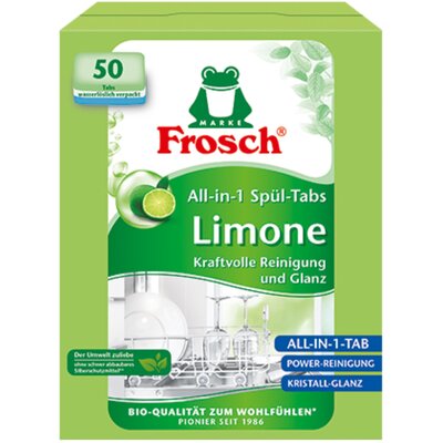 Tabletki do zmywarek FROSCH Limonkowe All in 1 - 50 szt.
