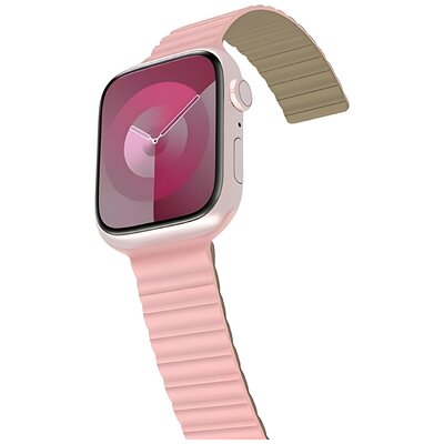 Pasek ARAREE Silicone Link do Apple Watch 2/3/4/5/6/7/8/9/SE/SE 2/SE 2022 (38/40/41mm) Różowo-zielony