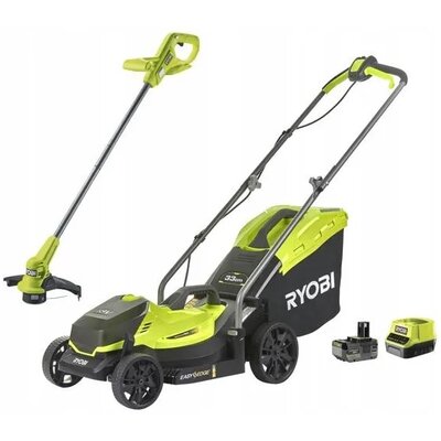 Kosiarka akumulatorowa RYOBI OLM1833LT23A-140 + Podkaszarka RLT3525 18 V