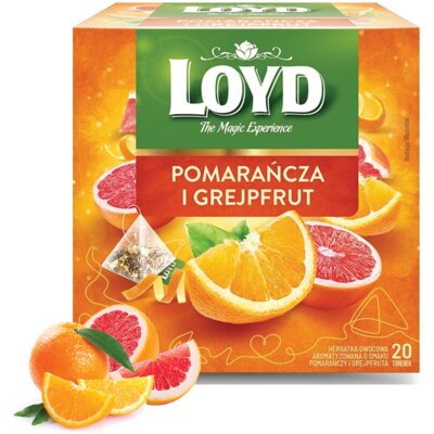 Herbata owocowa w saszetkach LOYD Pomarańcza & Grejpfrut (20 sztuk)