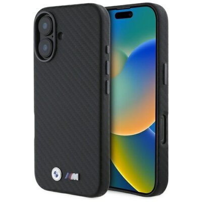 Etui BMW HardCase Carbon Wrapped Metal do Apple iPhone 16 Czarny