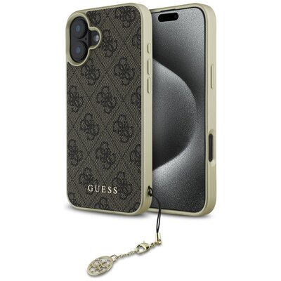 Etui GUESS 4G Charms Collection do Apple iPhone 16 Plus Brązowy