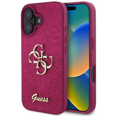 Etui GUESS Fixed Glitter Big 4G do Apple iPhone 16 Fioletowy
