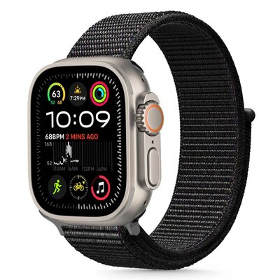 Pasek TECH-PROTECT Nylon do Apple Watch 8/9/10/11/SE z serii 1/2/3/ULTRA z serii 1/2/3 do koperty 44/45/46/49 mm Czarny