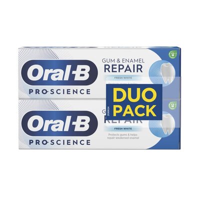Pasta do zębów ORAL-B Pro-Science Gum & Enamel Repair Fresh White 75 ml 2 szt. (Odbudowa szkliwa, wybielająca)