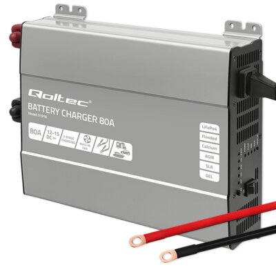 Inteligentna ładowarka QOLTEC Monolith 51918 do akumulatorów LIFEPO4 AGM GEL SLA 80A 12V