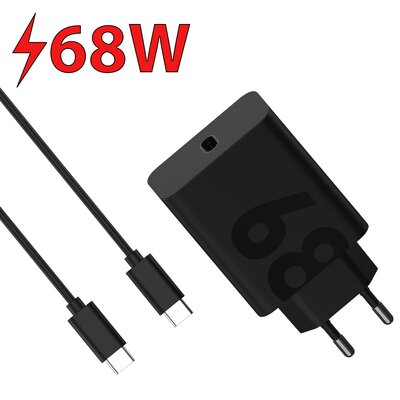Ładowarka sieciowa MOTOROLA TurboPower PD 68W + Kabel USB-C - USB-C Czarny
