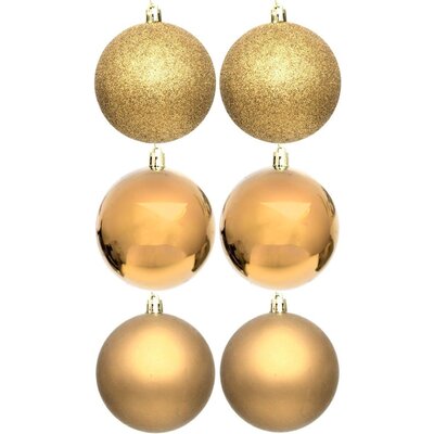 Bombka CHRISTMAS DECORATION 8 cm Złoty (6 sztuk)