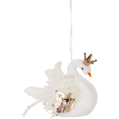 Zawieszka HOME & STYLING COLLECTION Łabędź Perłowe Skrzydła 17 cm Biały