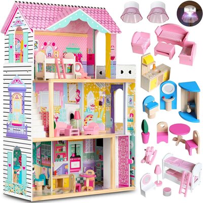 Domek RICOKIDS 3-piętrowy z windą i lampką LED 7829